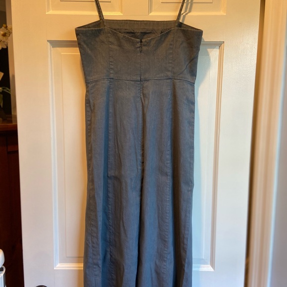 Theory Clean Strap Midi Dress Blue Steel Size 6 - Picture 4 of 12